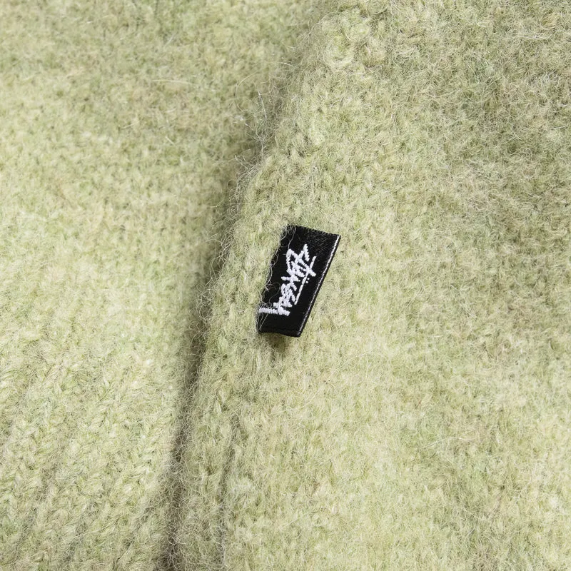 Stussy Brushed Mock Full Zip Sweater - Sage