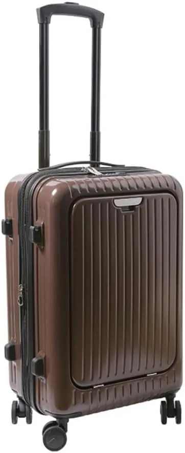 Suitcase Fashionable Zipper Suitcase For Men, 20-inch High-end Multi-function Double-row Spinner Suitcase For Women Suitcases, Brown