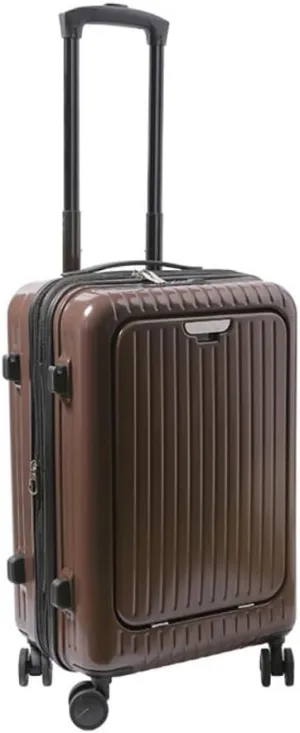 Suitcase Fashionable Zipper Suitcase For Men, 20-inch High-end Multi-function Double-row Spinner Suitcase For Women Suitcases, Brown
