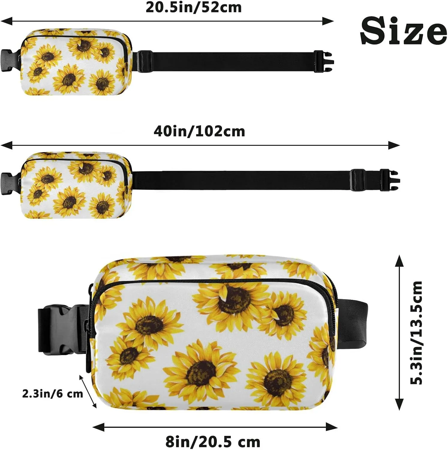 Sunflower Fanny Pack for Women Men Belt Bag Crossbody Waist Pouch Waterproof Everywhere Purse Fashion Sling Bag for Running Hiking Workout Walking Travel 02#Color17