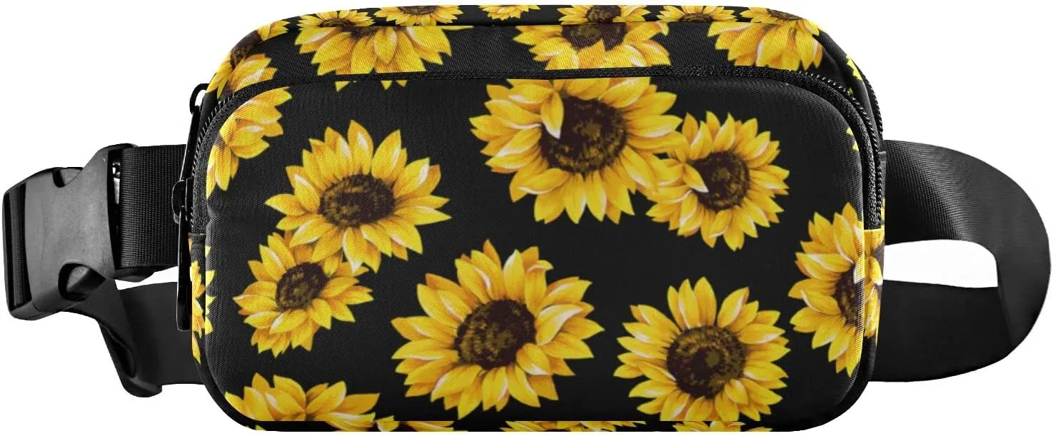 Sunflower Fanny Pack for Women Men Belt Bag Crossbody Waist Pouch Waterproof Everywhere Purse Fashion Sling Bag for Running Hiking Workout Walking