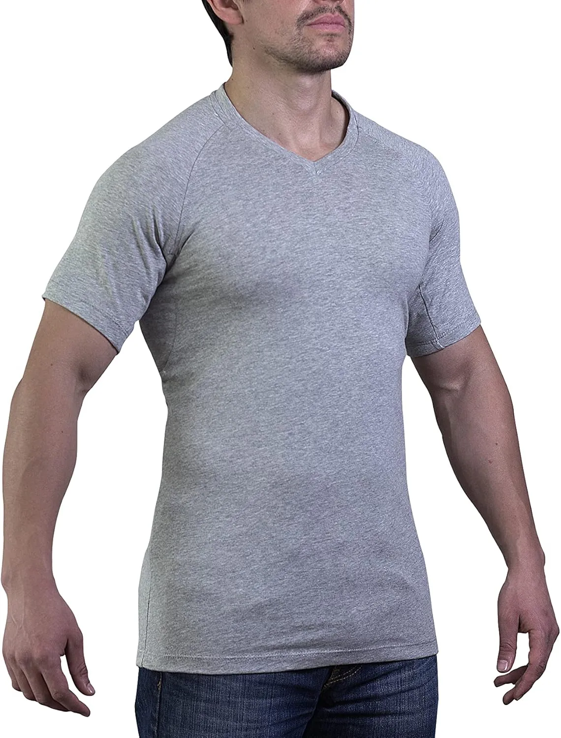 Sweat Proof Undershirt for Men- Quick Drying- Anti Odor- Anti Stains- V Neck