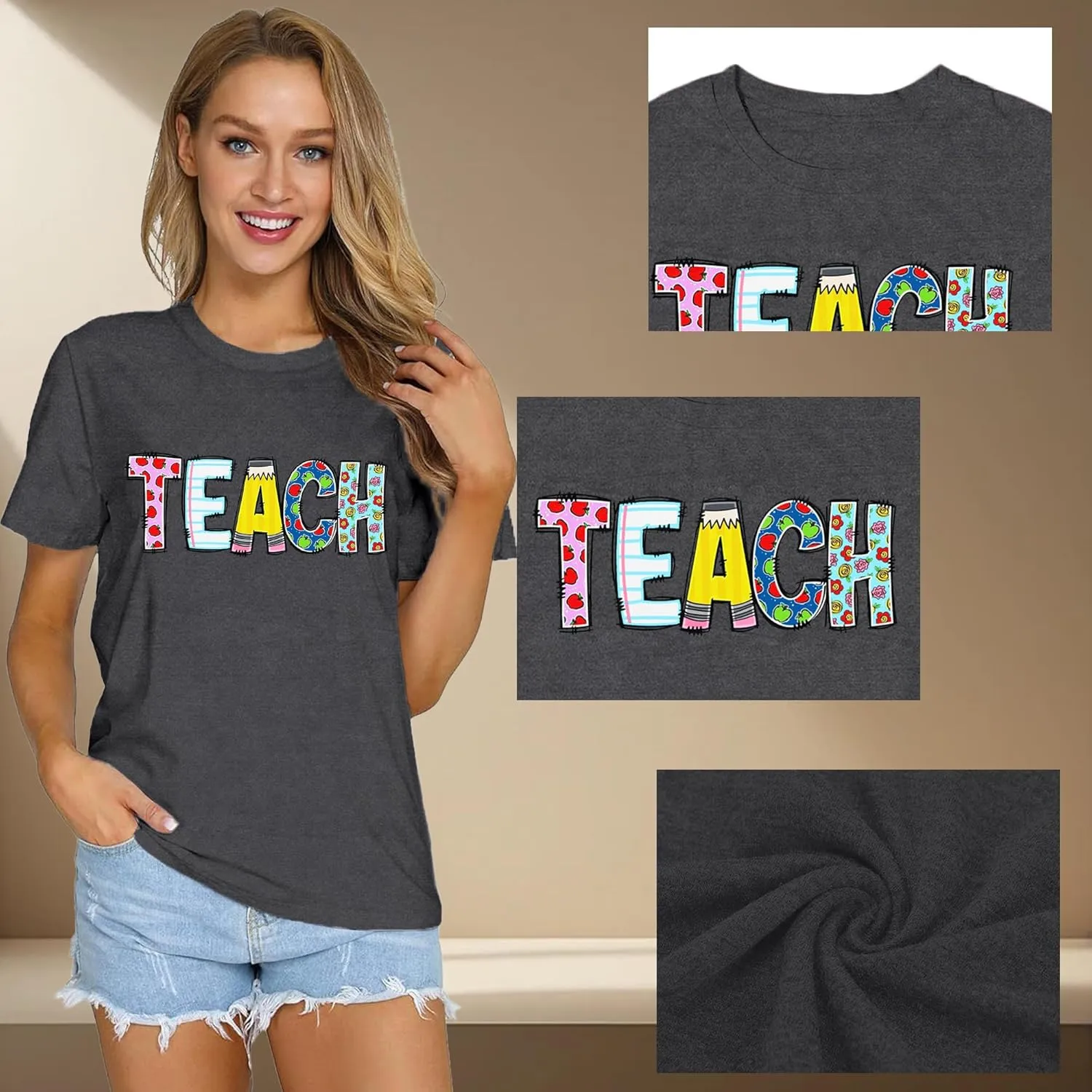 Teacher Shirts for Women Teach Teaching Tshirt Teacher Life Tee Tops