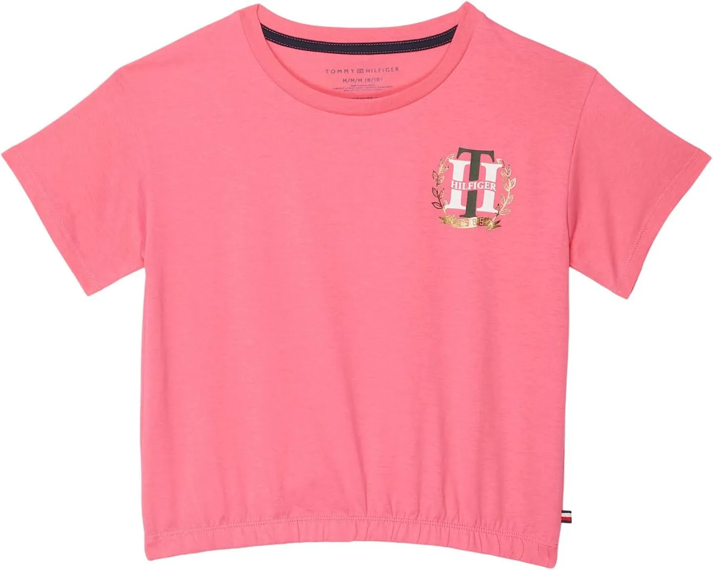 Tommy Hilfiger Girl's Short Sleeve Cotton Graphic Print Tagless Interior T-Shirt