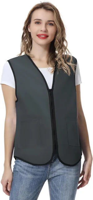TopTie Supermarket Uniform Vest Zipper Volunteers Event Vest Unisex Waistcoat
