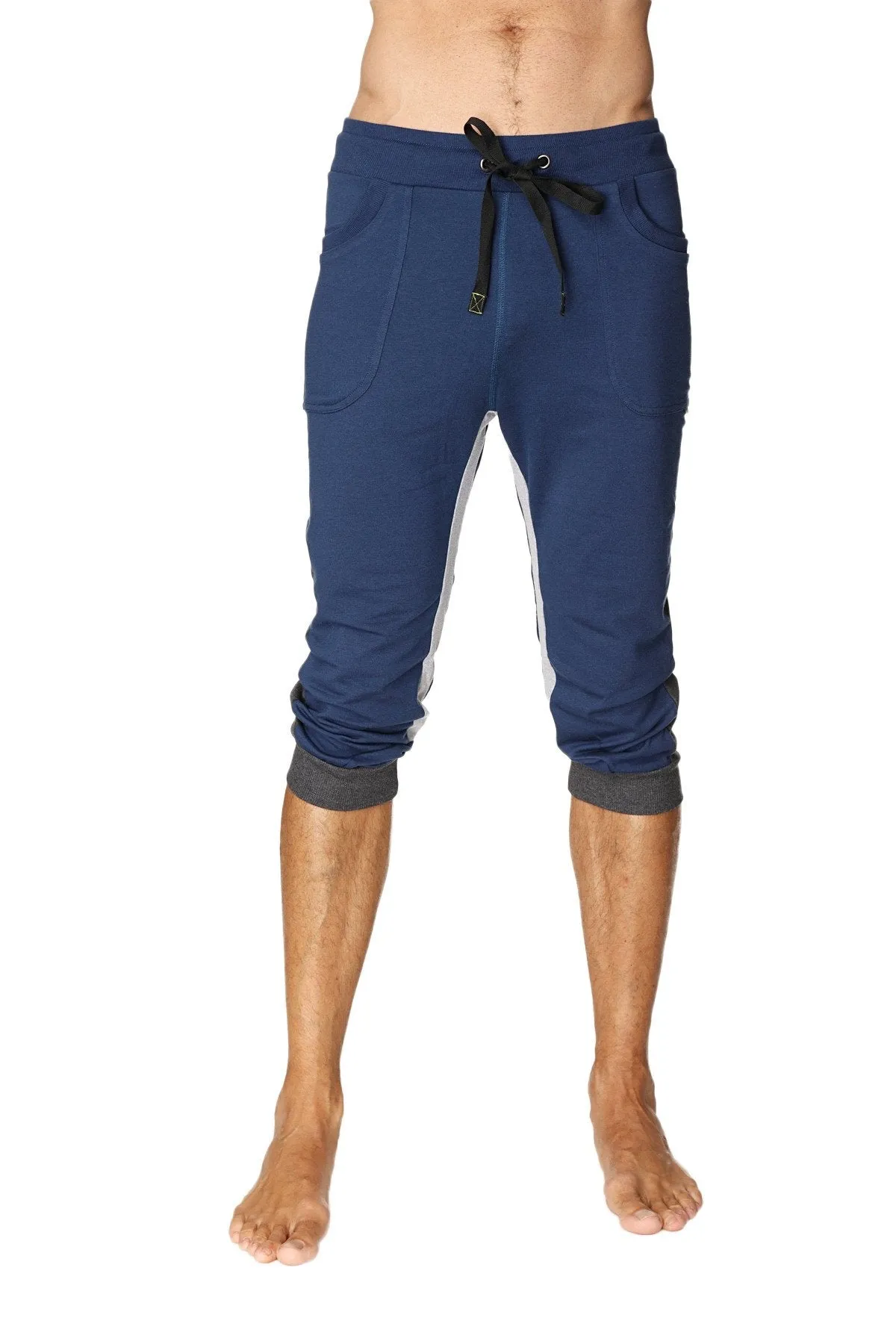 Ultra-Flex Tri-color Cuffed Yoga Pant (ROYAL w/Charcoal & Grey)