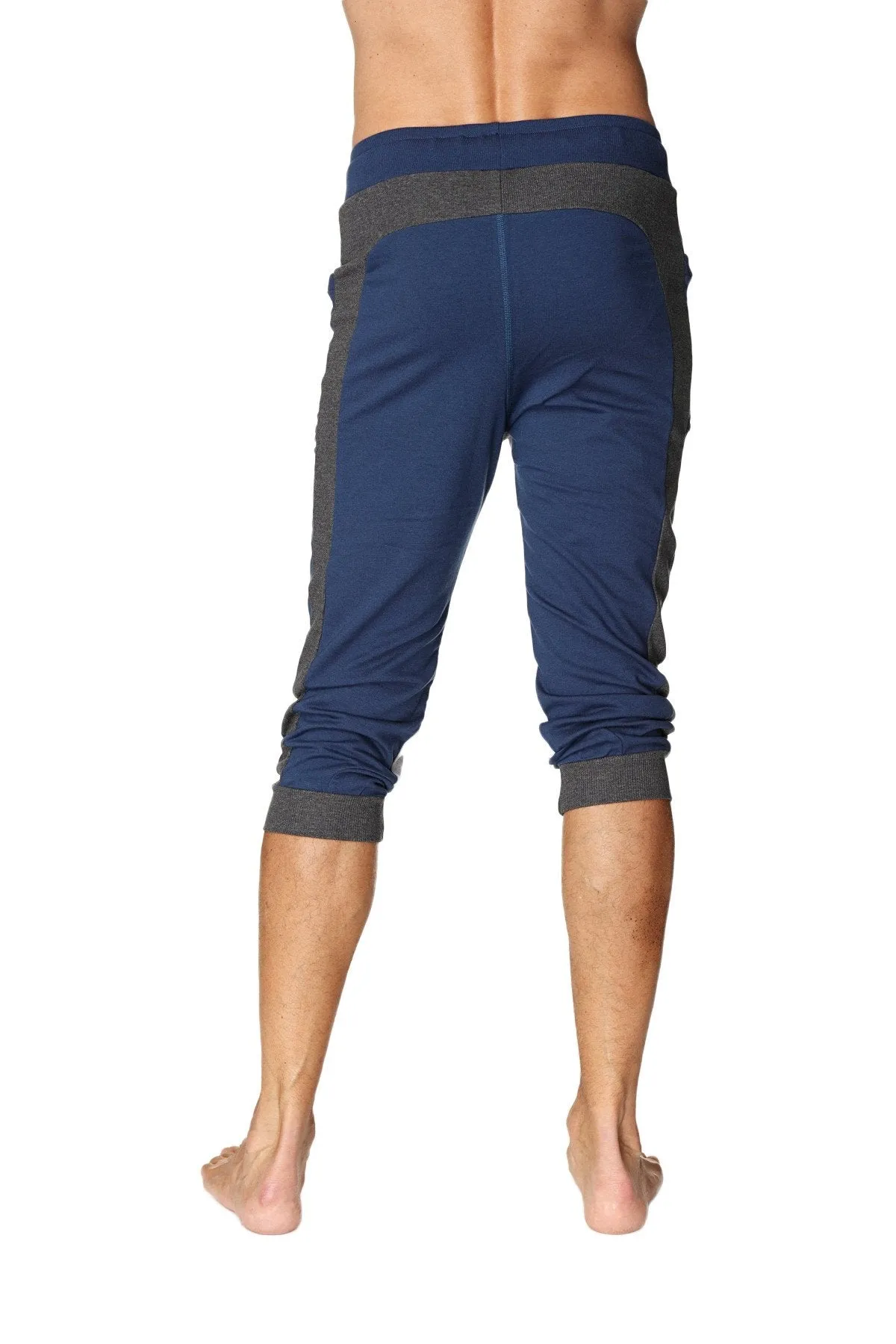 Ultra-Flex Tri-color Cuffed Yoga Pant (ROYAL w/Charcoal & Grey)