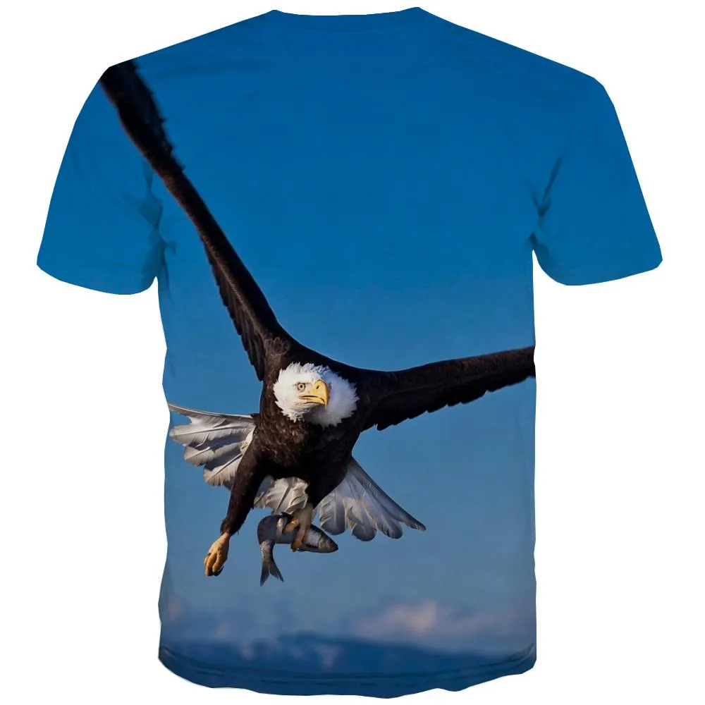 USA T-shirt Men Animal T shirts Funny Raptor T-shirts Graphic Fly Tshirt Anime Eagle T-shirts 3d