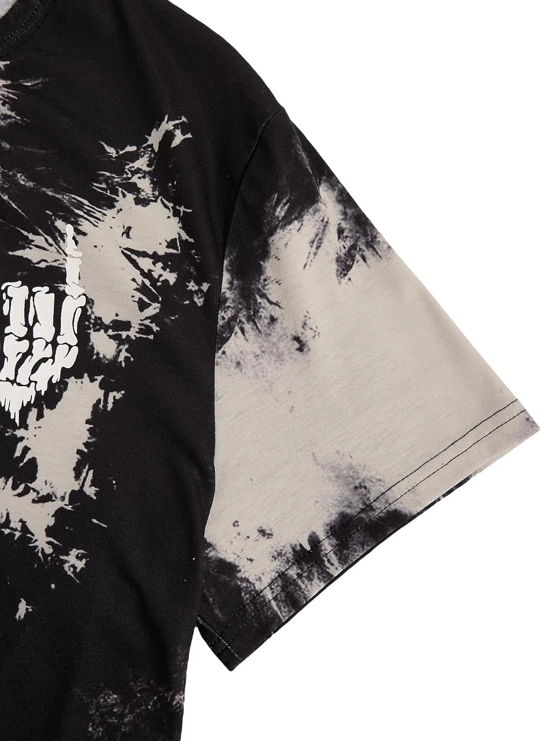 Verdusa Men's Tie Dye Short Sleeve Round Neck Graphic Tee Tops