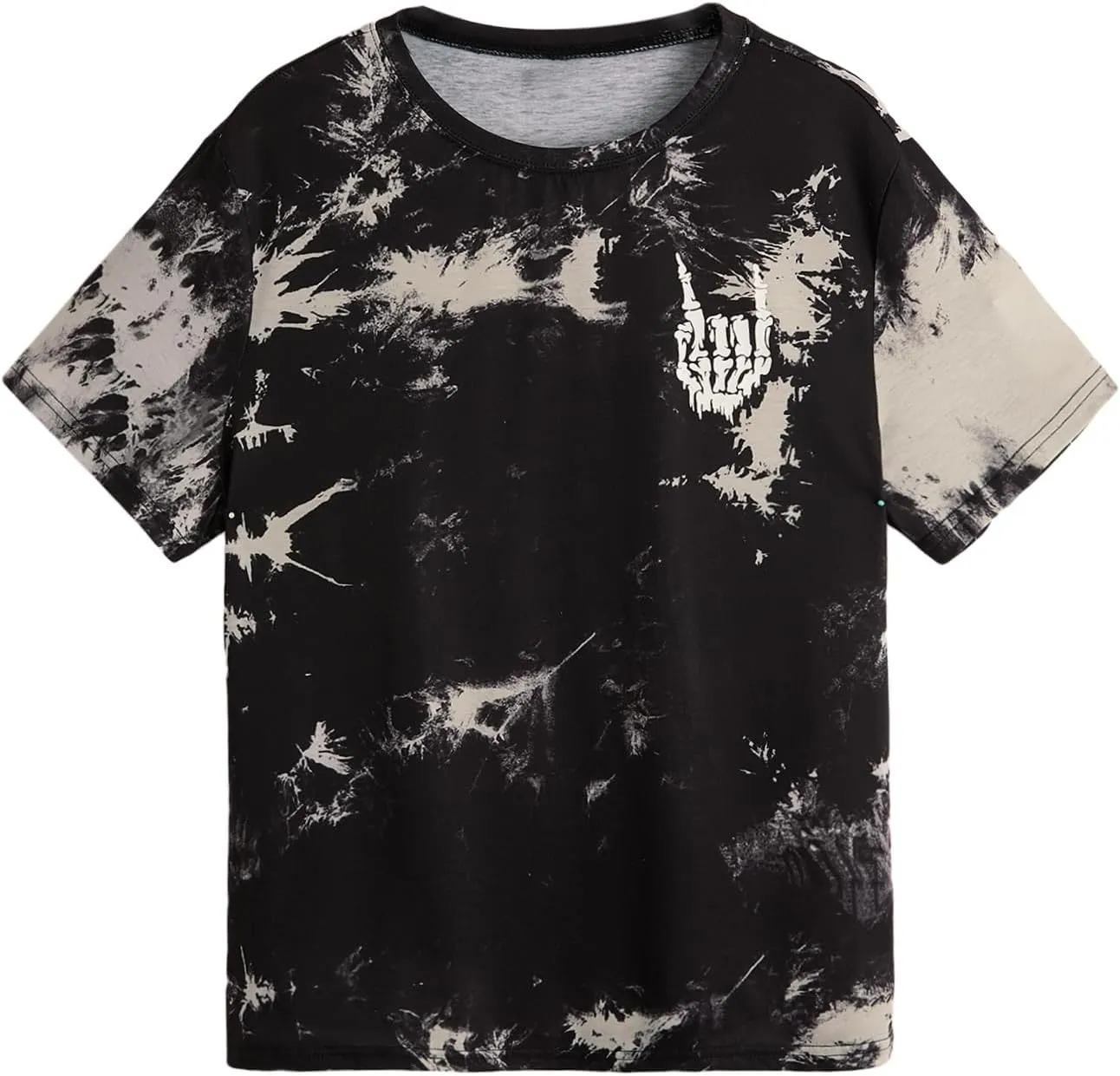 Verdusa Men's Tie Dye Short Sleeve Round Neck Graphic Tee Tops