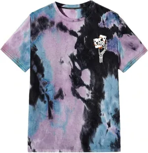 Verdusa Men's Tie Dye Short Sleeve Round Neck Graphic Tee Tops