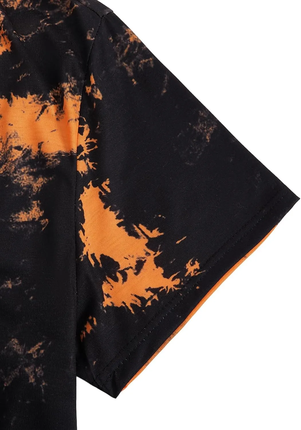 Verdusa Men's Tie Dye Short Sleeve Round Neck Graphic Tee Tops