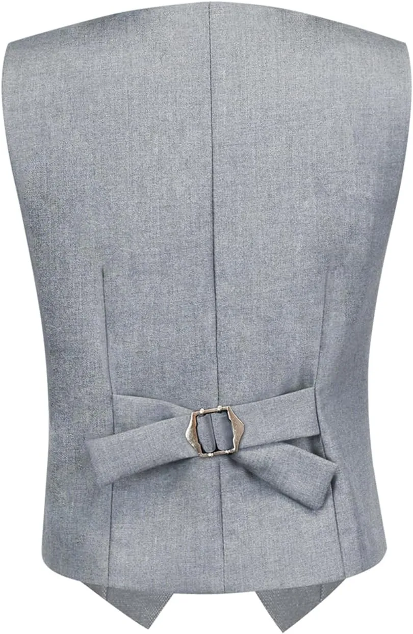 Visaccy 3 Buttons Boys Girls Fully Lined Formal Suit Vest