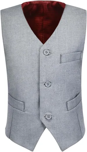 Visaccy 3 Buttons Boys Girls Fully Lined Formal Suit Vest