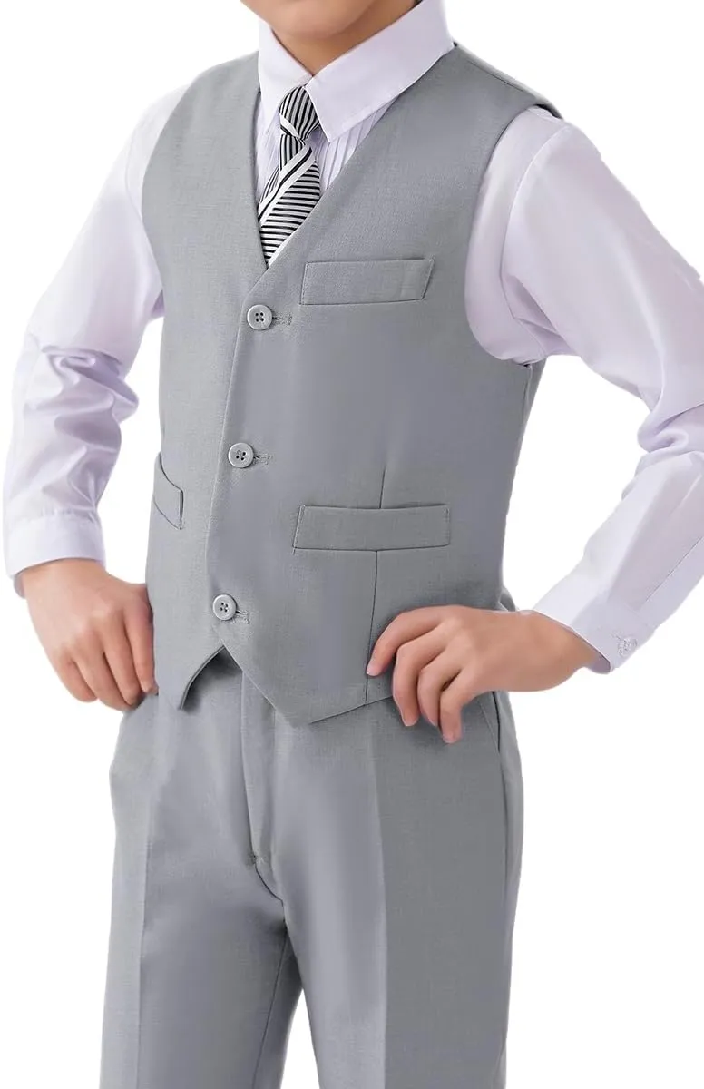 Visaccy 3 Buttons Boys Girls Fully Lined Formal Suit Vest