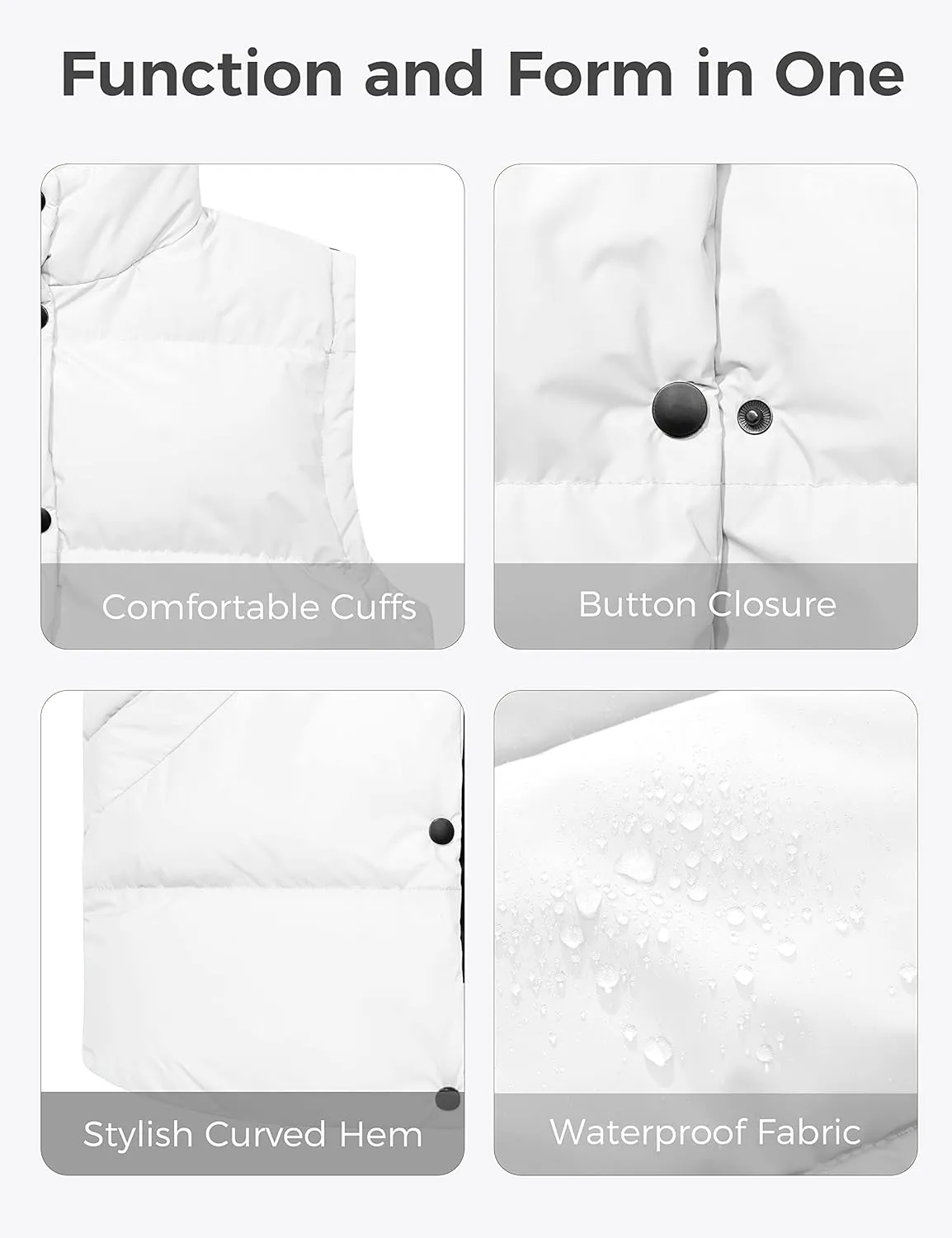 wantdo Women's Puffer Vests Thicken Winter Vest Outerwear Warm Puffy Vest