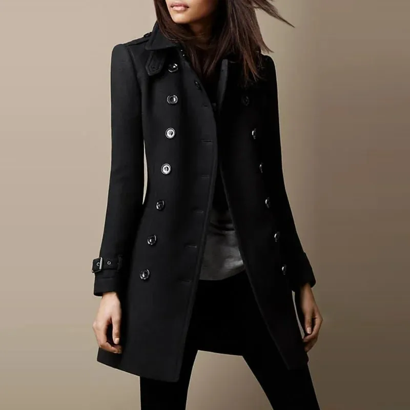 Wear Elegant with Women's Vintage Long Sleeve Coats
