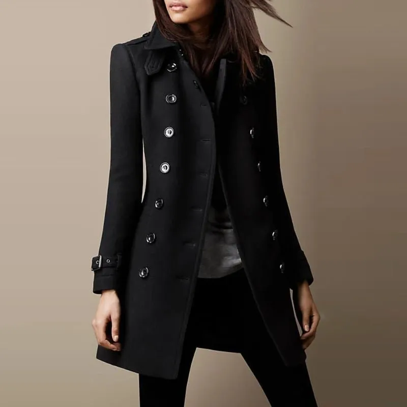 Wear Elegant with Women's Vintage Long Sleeve Coats