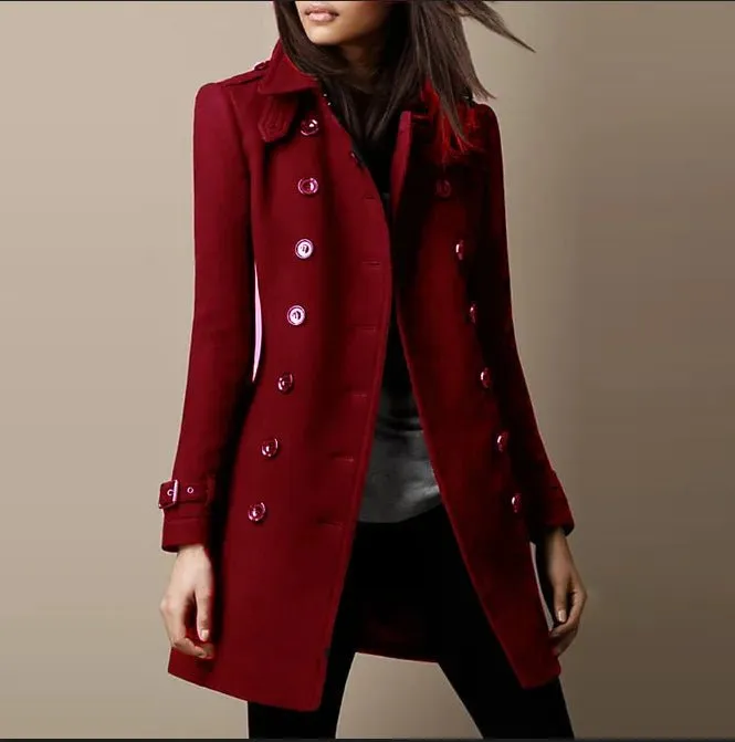 Wear Elegant with Women's Vintage Long Sleeve Coats
