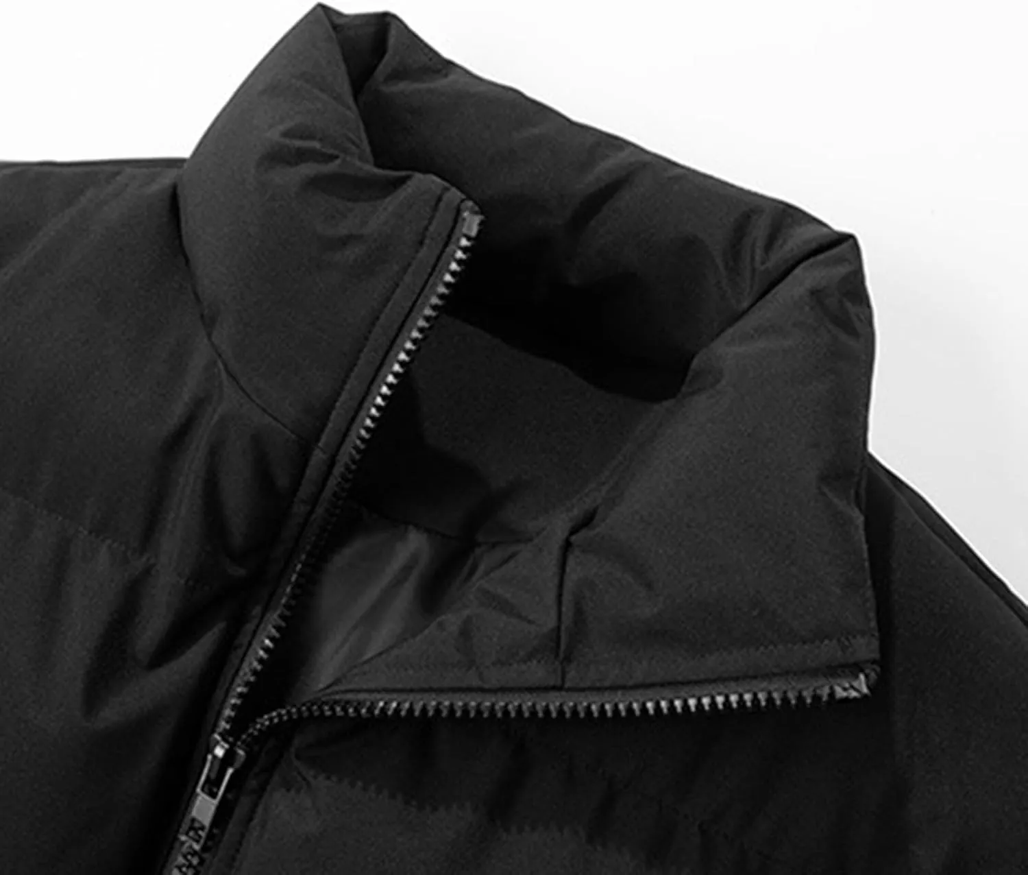 Winter Coats for Men Quilted Cotton Puffer Jacket Couples Thermal Thicken Outerwear Full Zip Warm Jacket with Pockets