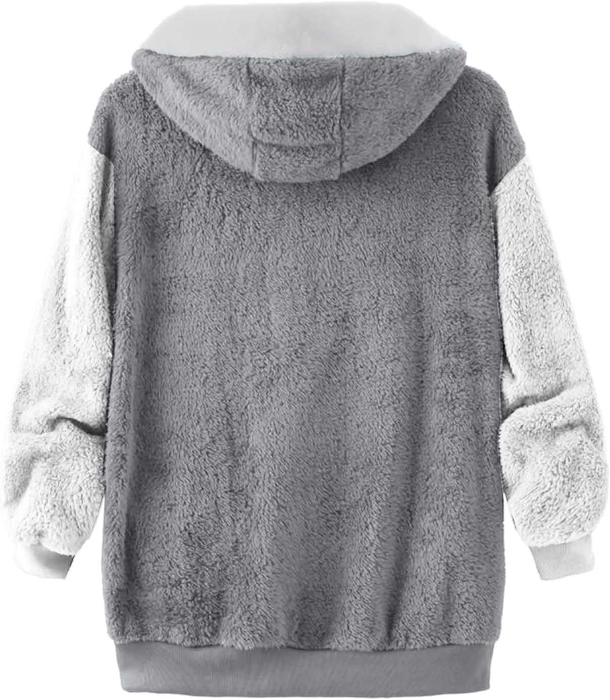 Winter Coats for Women 2024 Long Sleeve Faux Fur Fleece Jacket Zipper Plus Size Hooded Fuzzy Outerwear With Pockets