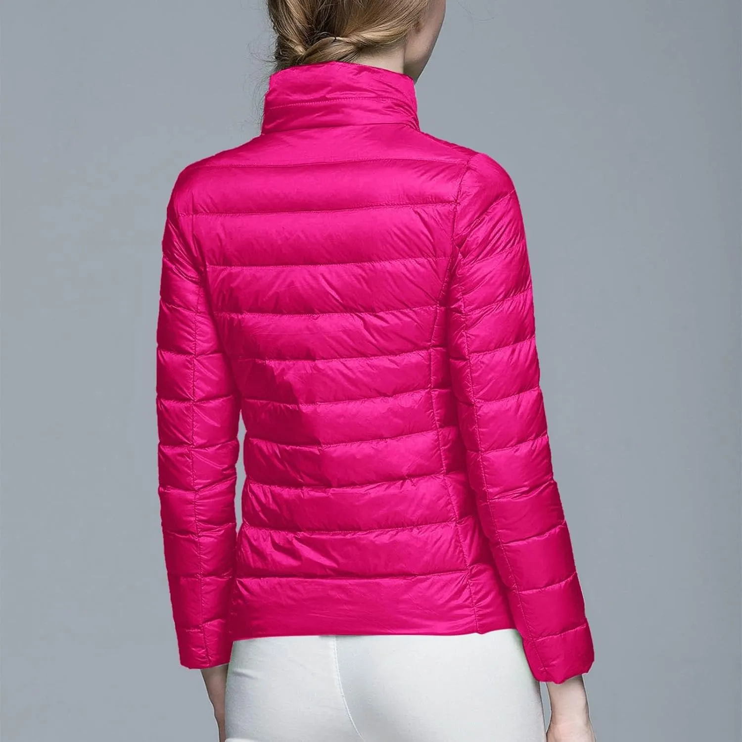 Winter Coats for Women Fashion Solid Long Sleeve Puffer Jacket Lightweight Recycled Down Coat 2024 Insulation Outwear