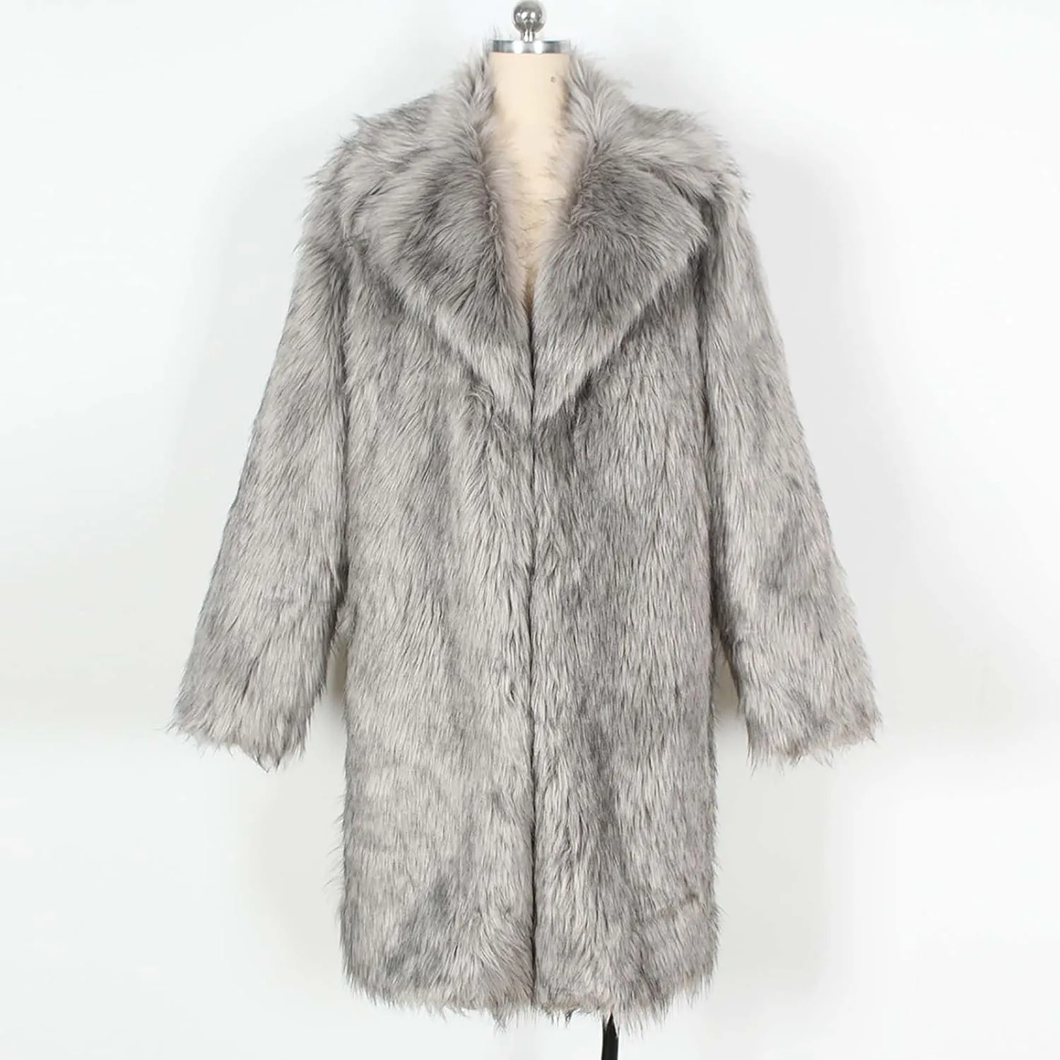 Winter Coats for Women Long Faux Fur Cardigan Leopard Print Fuzzy Jacket Fleece Trench Coat Elegant Cardigan Coat
