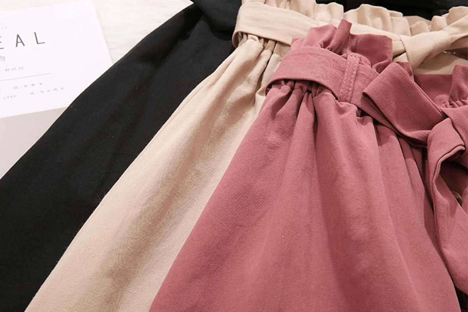 Women High Waist Skirt Elegant Casual Vintage Pleated A-line Button Front Midi Skirt with Belt Pockets