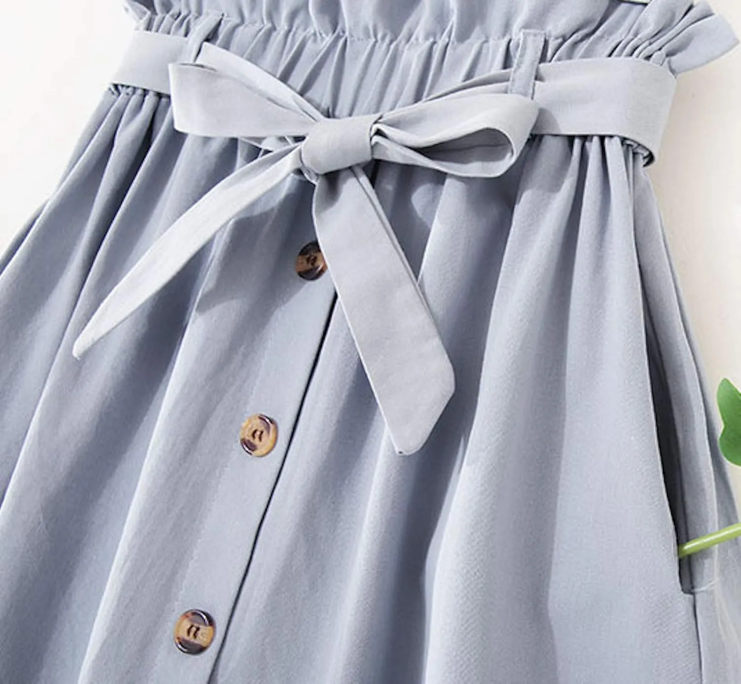 Women High Waist Skirt Elegant Casual Vintage Pleated A-line Button Front Midi Skirt with Belt Pockets