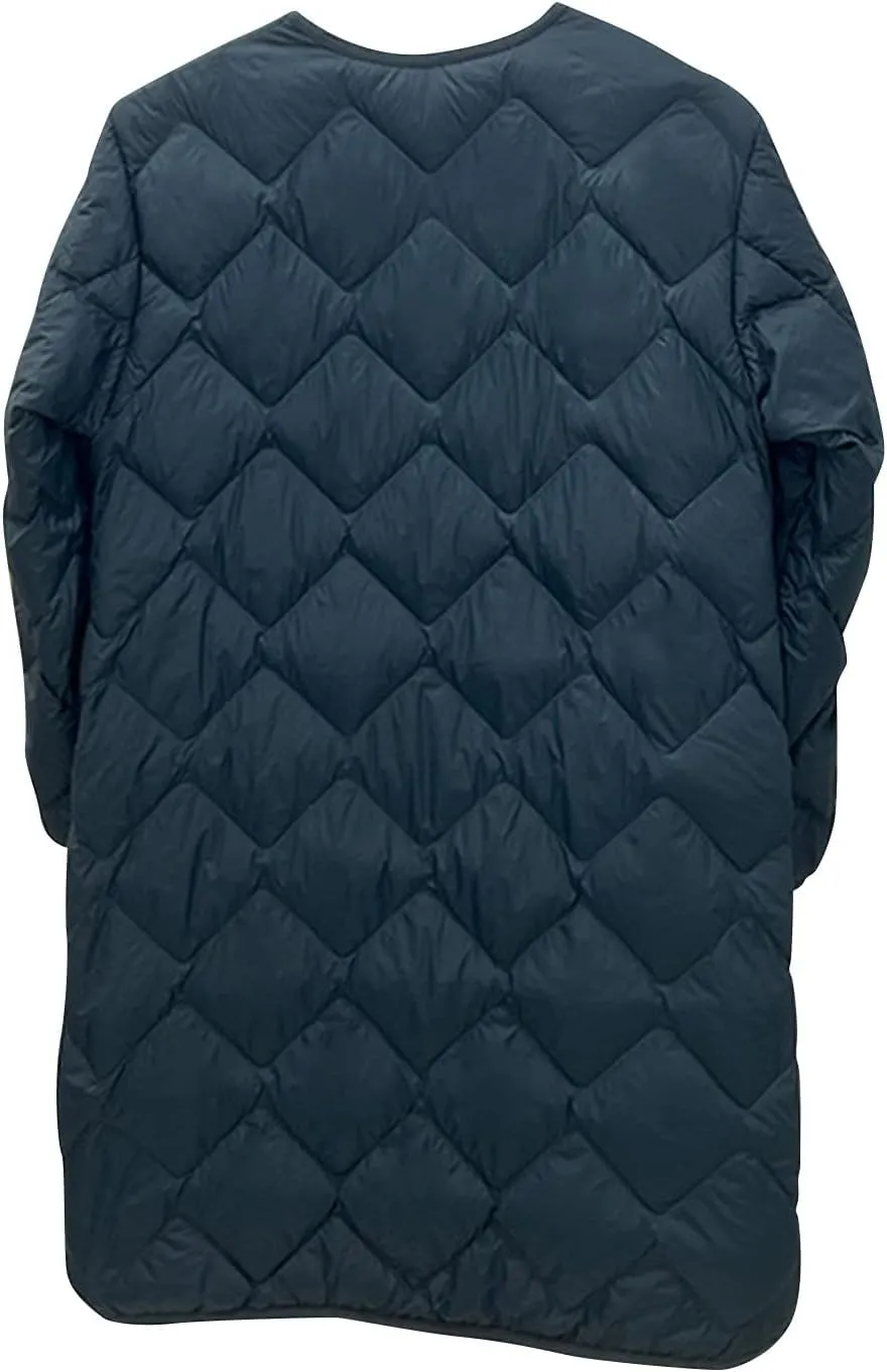 Women Long Lightweight Puffer Jackets Thicken Quilted Jackets Button Down Casual Winter Coats Warm Outerwear Down Coats
