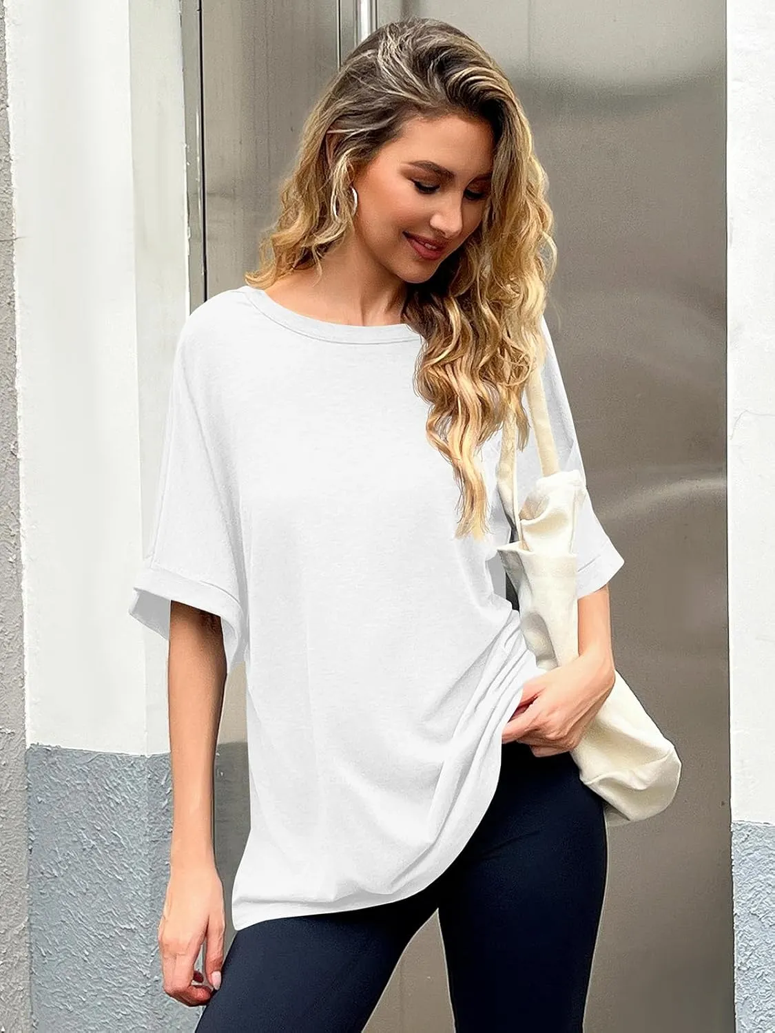 Women Oversized T-Shirt Summer Casual Short Sleeve Loose Tee Tops