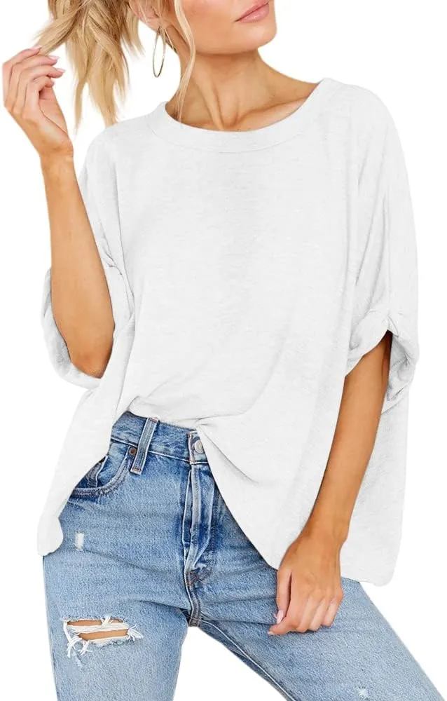 Women Oversized T-Shirt Summer Casual Short Sleeve Loose Tee Tops