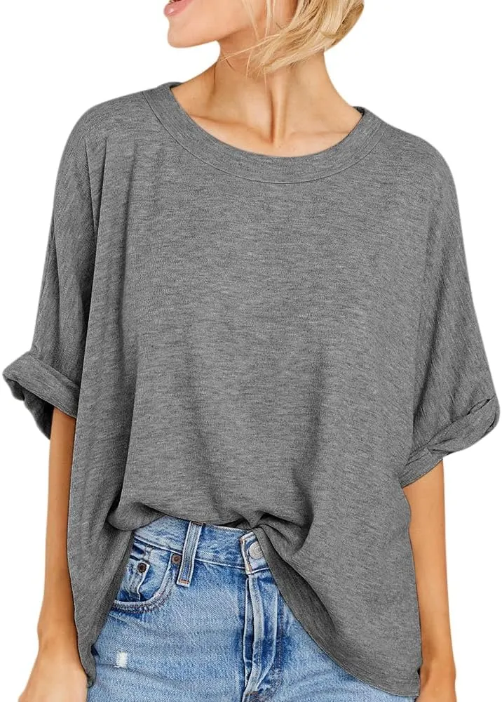 Women Oversized T-Shirt Summer Casual Short Sleeve Loose Tee Tops