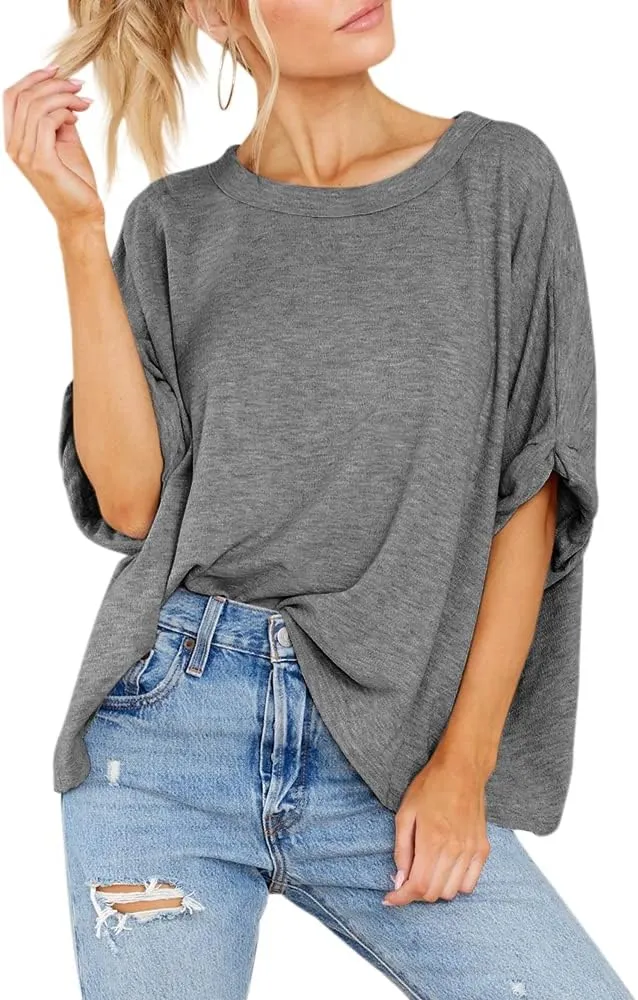 Women Oversized T-Shirt Summer Casual Short Sleeve Loose Tee Tops