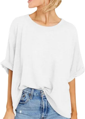 Women Oversized T-Shirt Summer Casual Short Sleeve Loose Tee Tops
