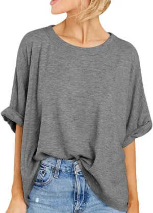 Women Oversized T-Shirt Summer Casual Short Sleeve Loose Tee Tops