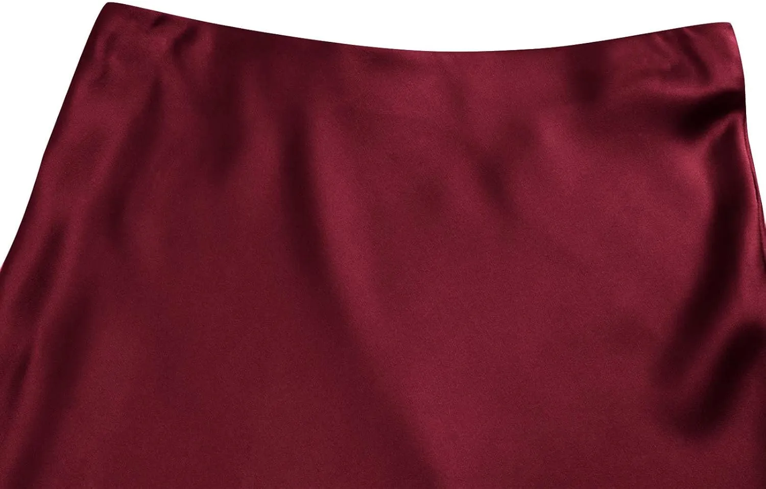 Women Satin Basic Midi Skirt Bodycon High Waist Pencil Skirts Elegant Casual Slim Fit Work Skirt for Going Out