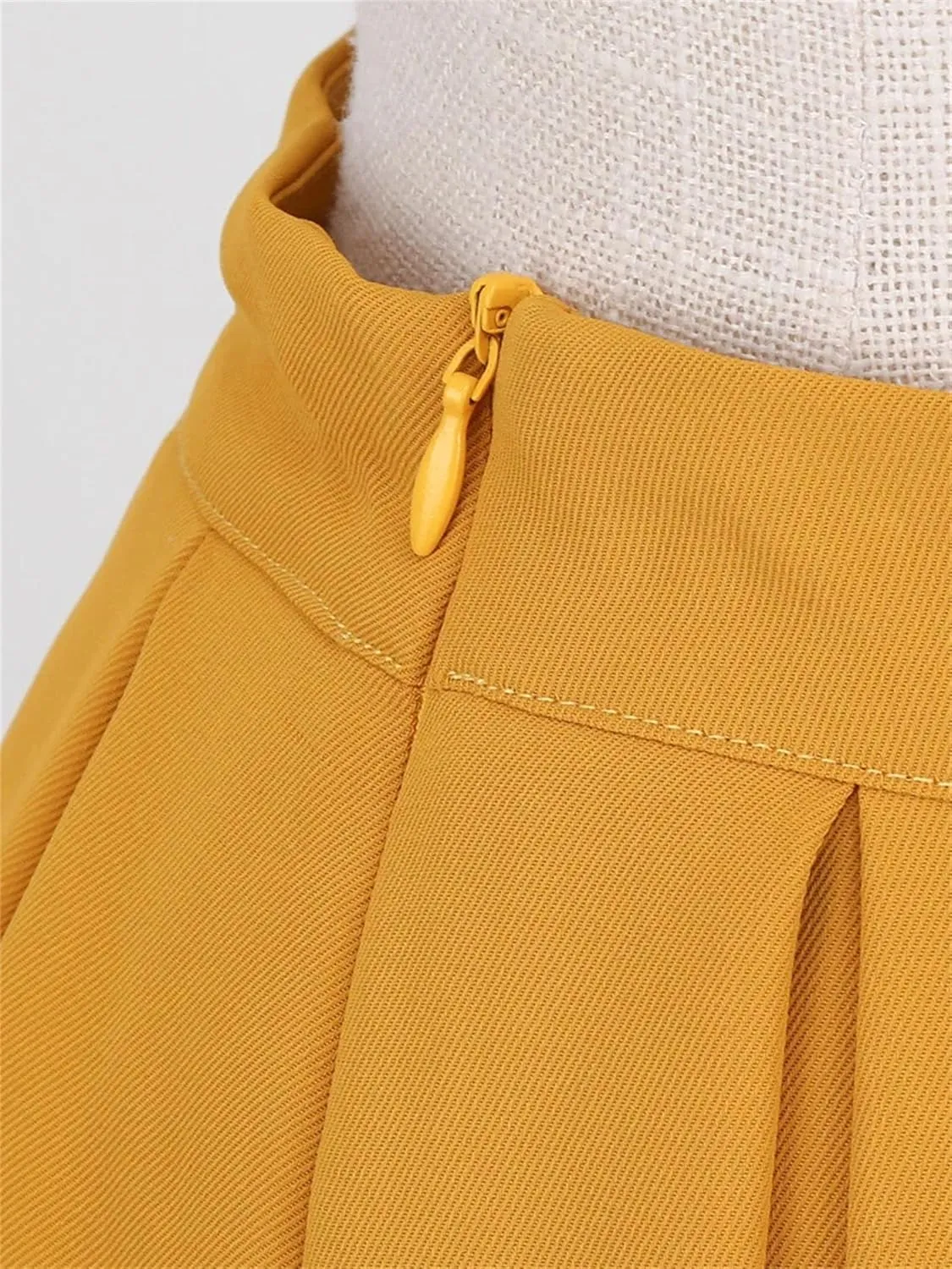Women Solid Vintage Pleated Midi Skirts Elegant Casual Swing Skirt High Waist Bodycon Party Skirt
