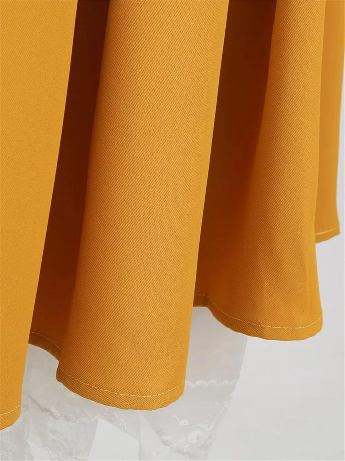 Women Solid Vintage Pleated Midi Skirts Elegant Casual Swing Skirt High Waist Bodycon Party Skirt