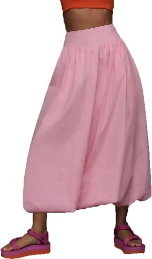 Women Y2k Bubble Maxi Skirt Elastic Low Waist Casual Aline Flowy Long Skirts Plead Ruffle Balloon Midi Skirt Streetwear