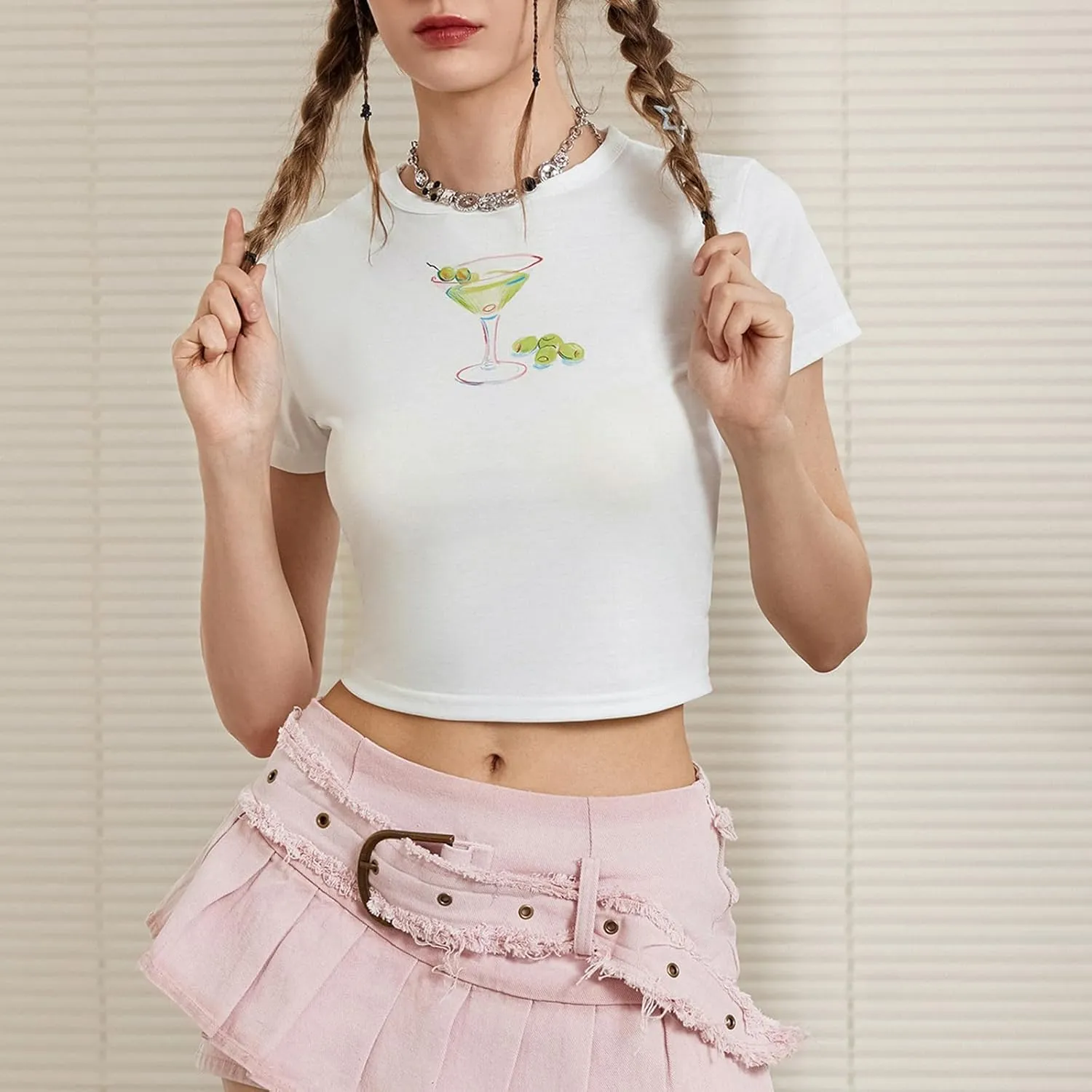 Women Y2k Graphic T-Shirt Crew Neck Short Sleeve Baby Tee Summer Crop Tops 00S Aesthetic Going Out Tops Streetwear