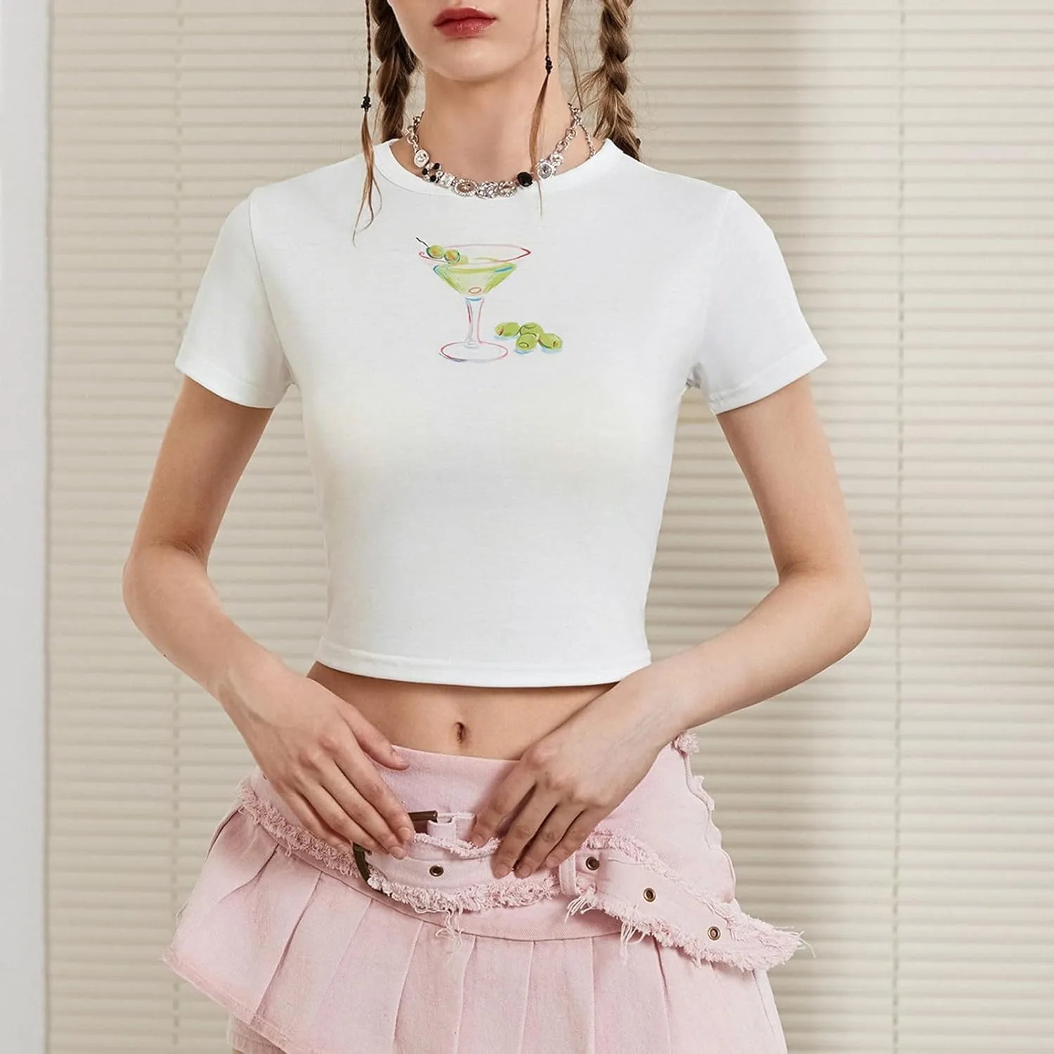 Women Y2k Graphic T-Shirt Crew Neck Short Sleeve Baby Tee Summer Crop Tops 00S Aesthetic Going Out Tops Streetwear