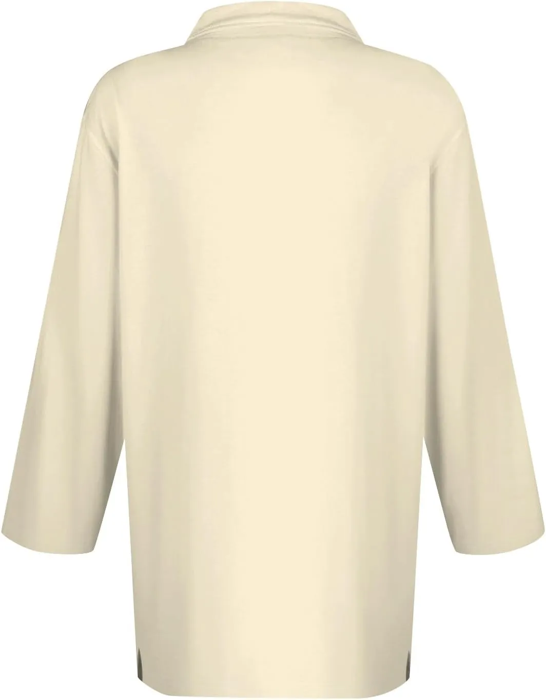 Womens 3/4 Sleeve Polo Shirts 2024 Fall Dressy Button Down Collared Blouses Solid Tunic Tops for Work Golf