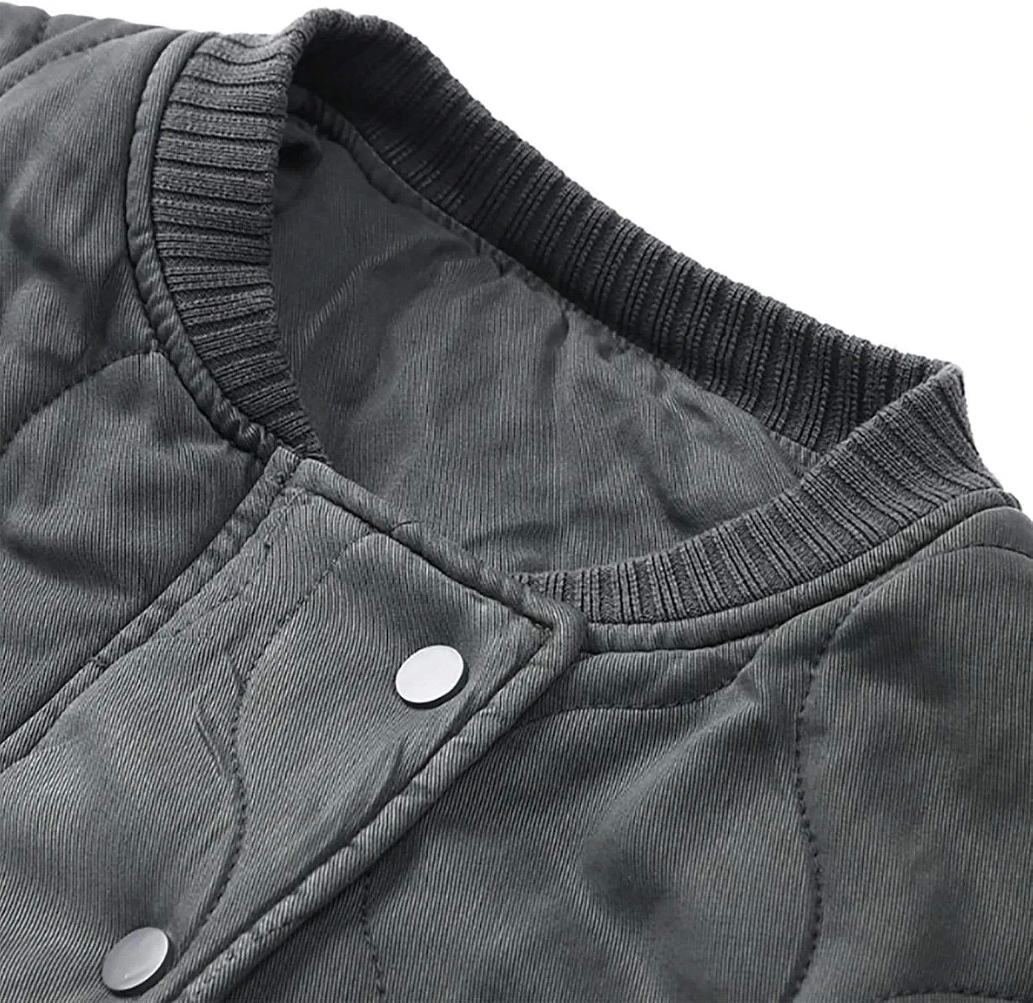Women's Bomber Jacket Cotton Padded Ribbed Quilted Zip Up Long Sleeve Winter Coat Fall Outerwear Tops with Pockets