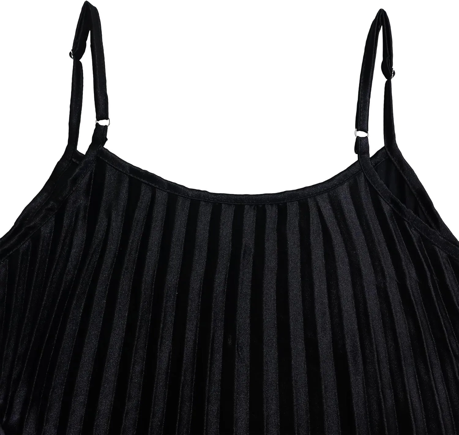 Women's Camisole Pleated V Neck Dress 2024 Casual Loose Swing Midi Summer Sexy Fashion Sleeveless Dress S-3XL