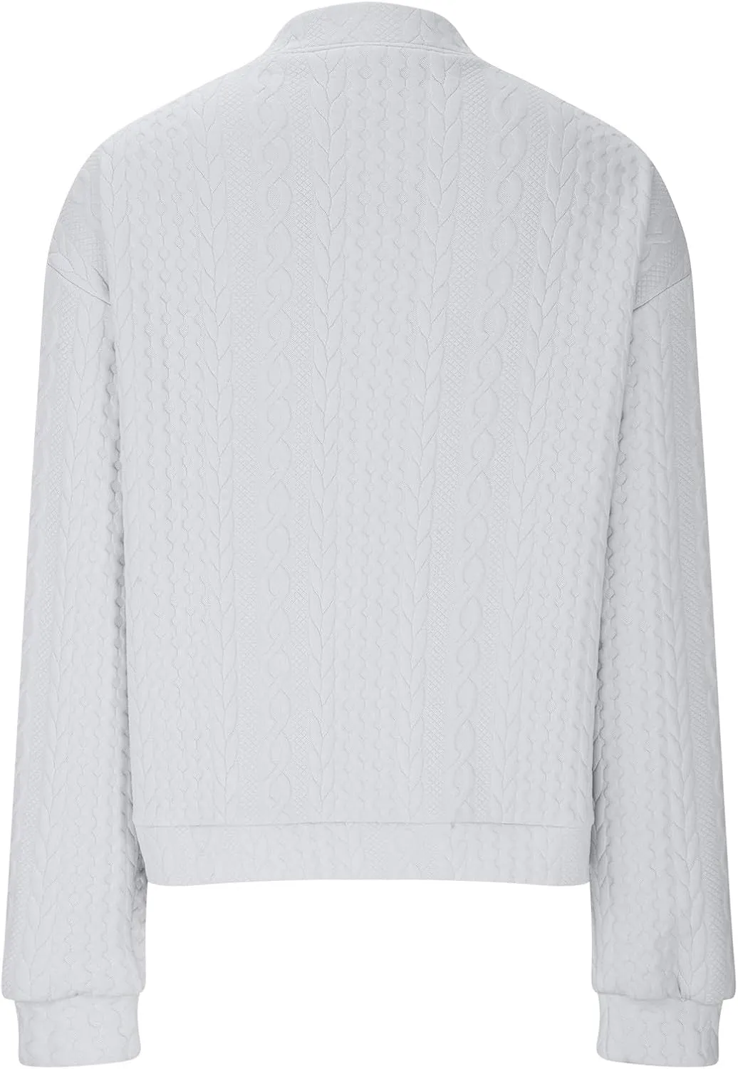 Women's Cardigan Zip Up Cable Knit Long Sleeve Trendy Y2K Sweater Jacket Crewneck Casual Teen Girls Coat 2024 Fall