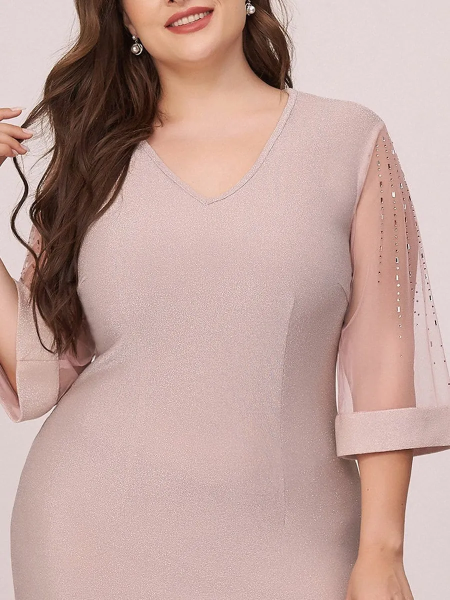 Women's Casual Bodycon Knee-Length Plus Size Casual Work Dress