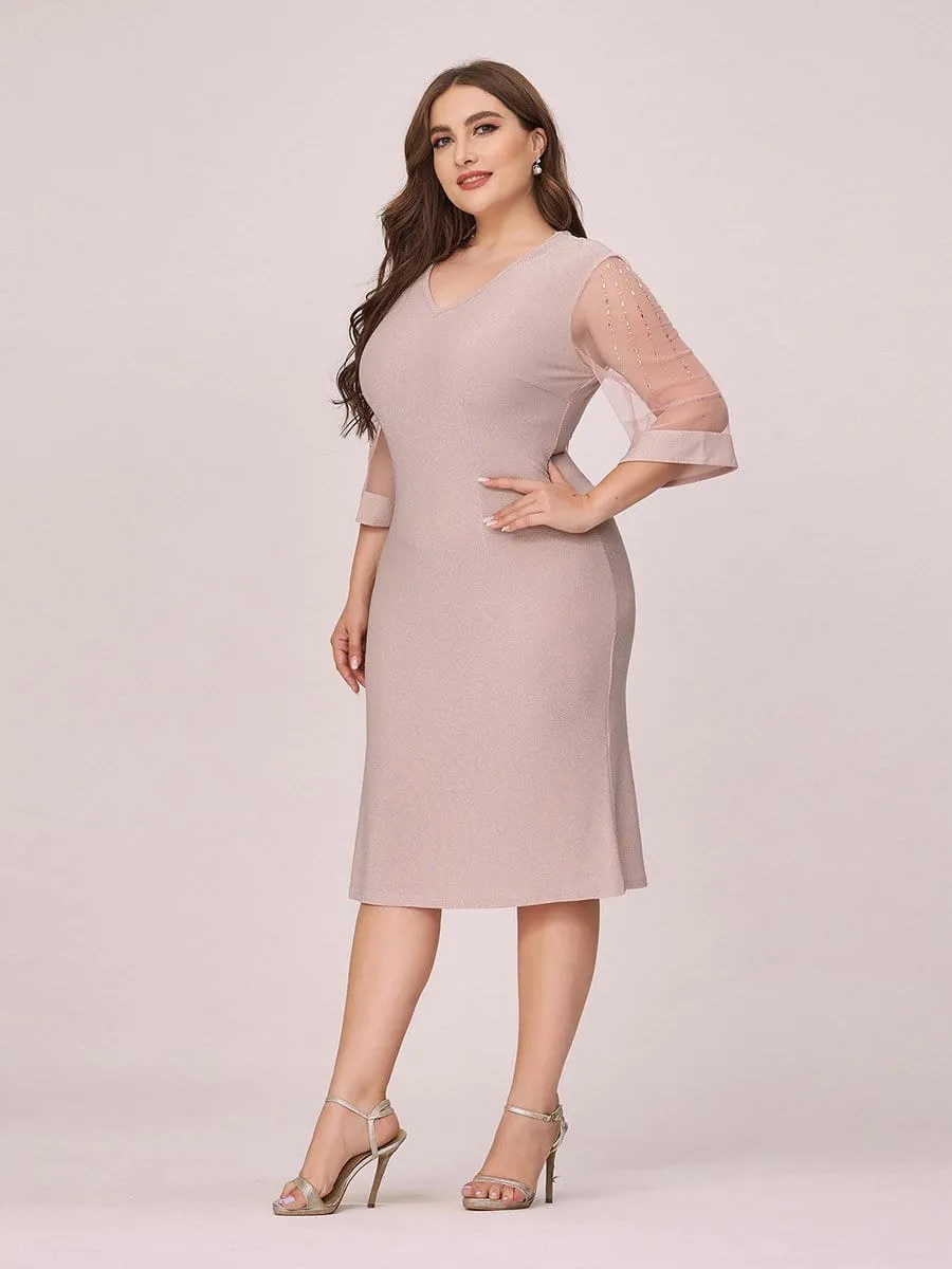 Women's Casual Bodycon Knee-Length Plus Size Casual Work Dress
