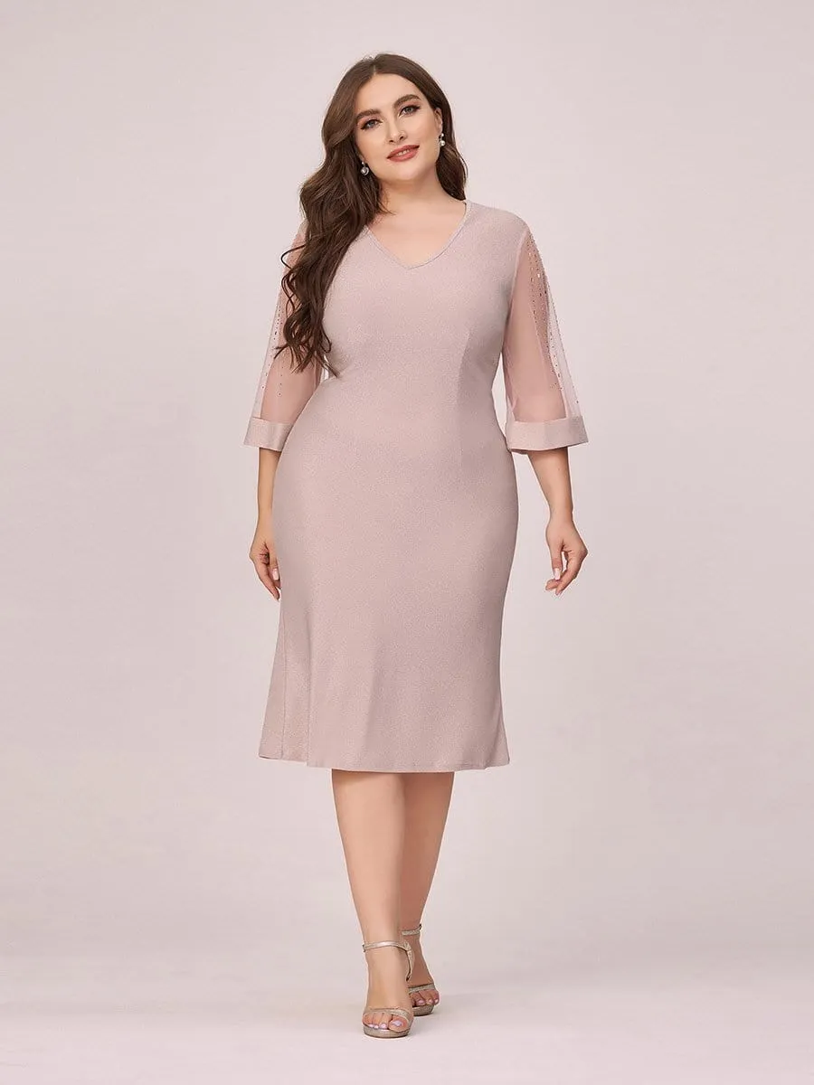 Women's Casual Bodycon Knee-Length Plus Size Casual Work Dress