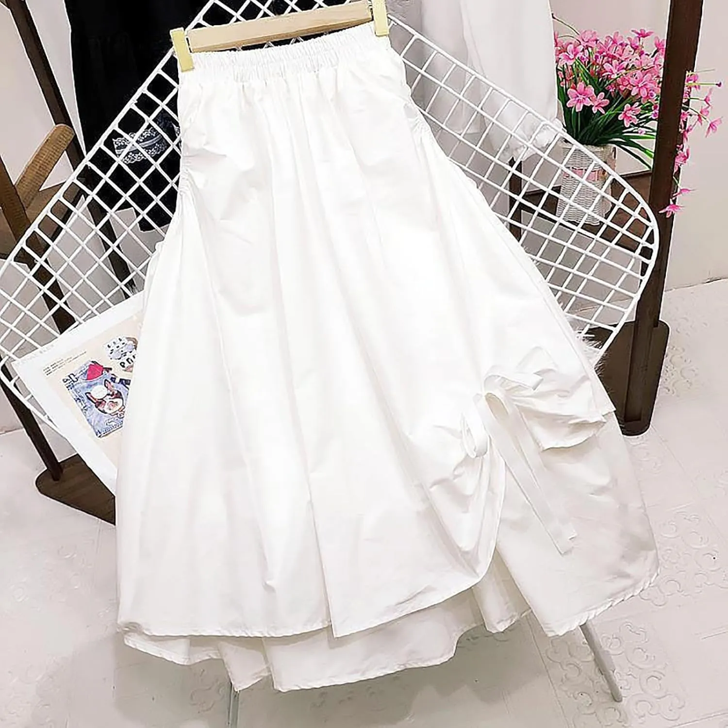 Womens Irregular A Line Midi Skirt with Big Swing Summer Casual Skirt Pencil Skirts for Women